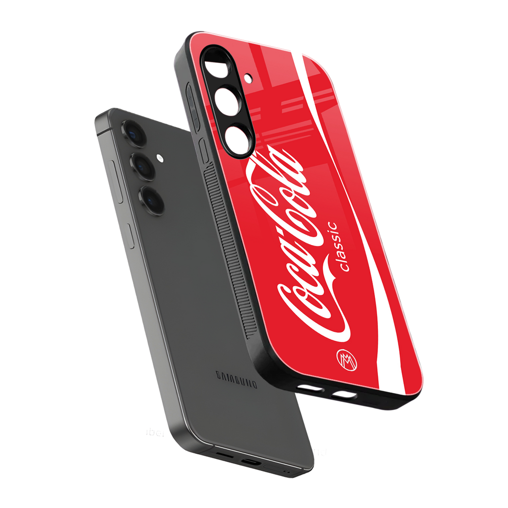 coca cola classic back phone cover | glass case for samsung galaxy s24