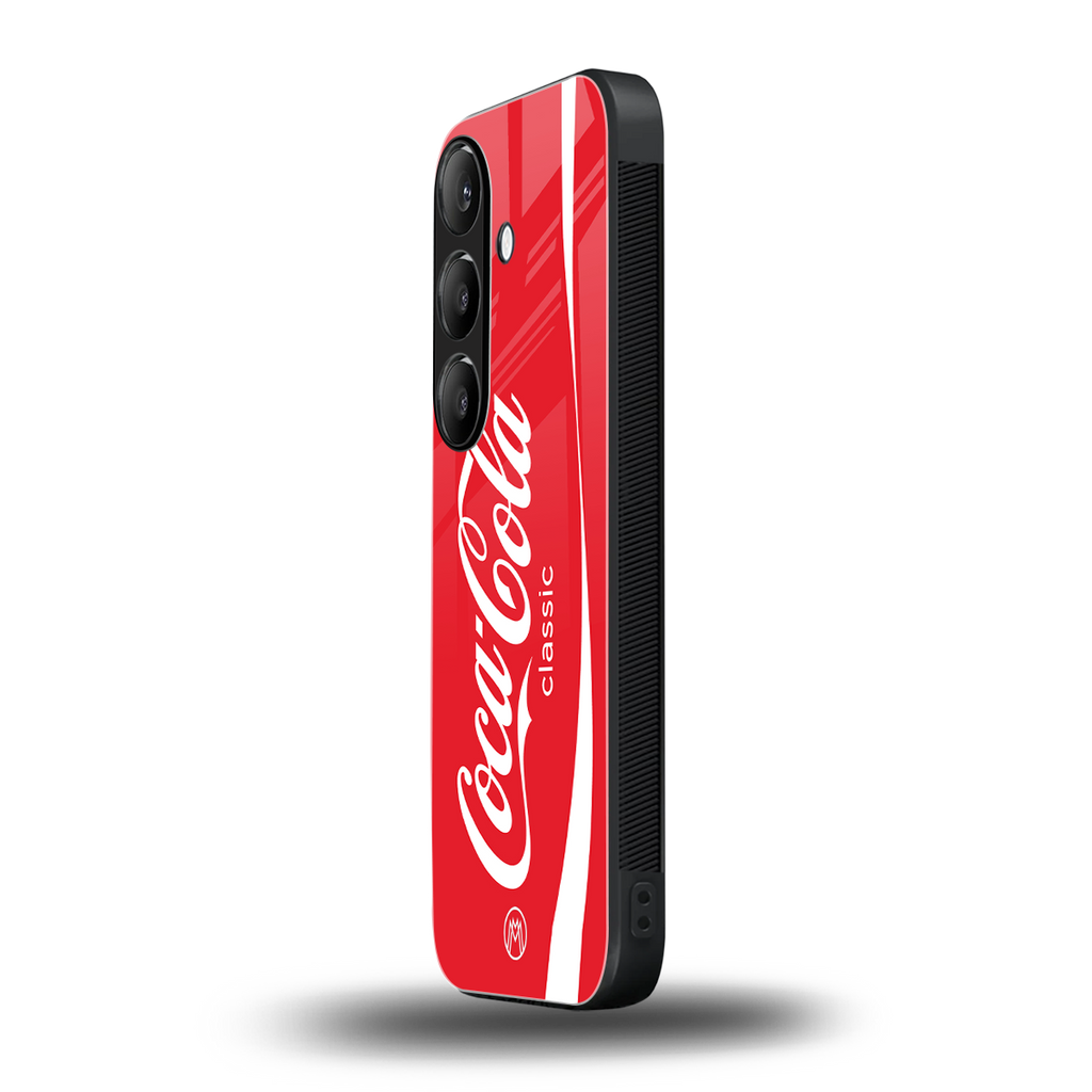 coca cola classic back phone cover | glass case for samsung galaxy s24 fe