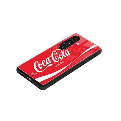 coca cola classic back phone cover | glass case for samsung galaxy s24 plus