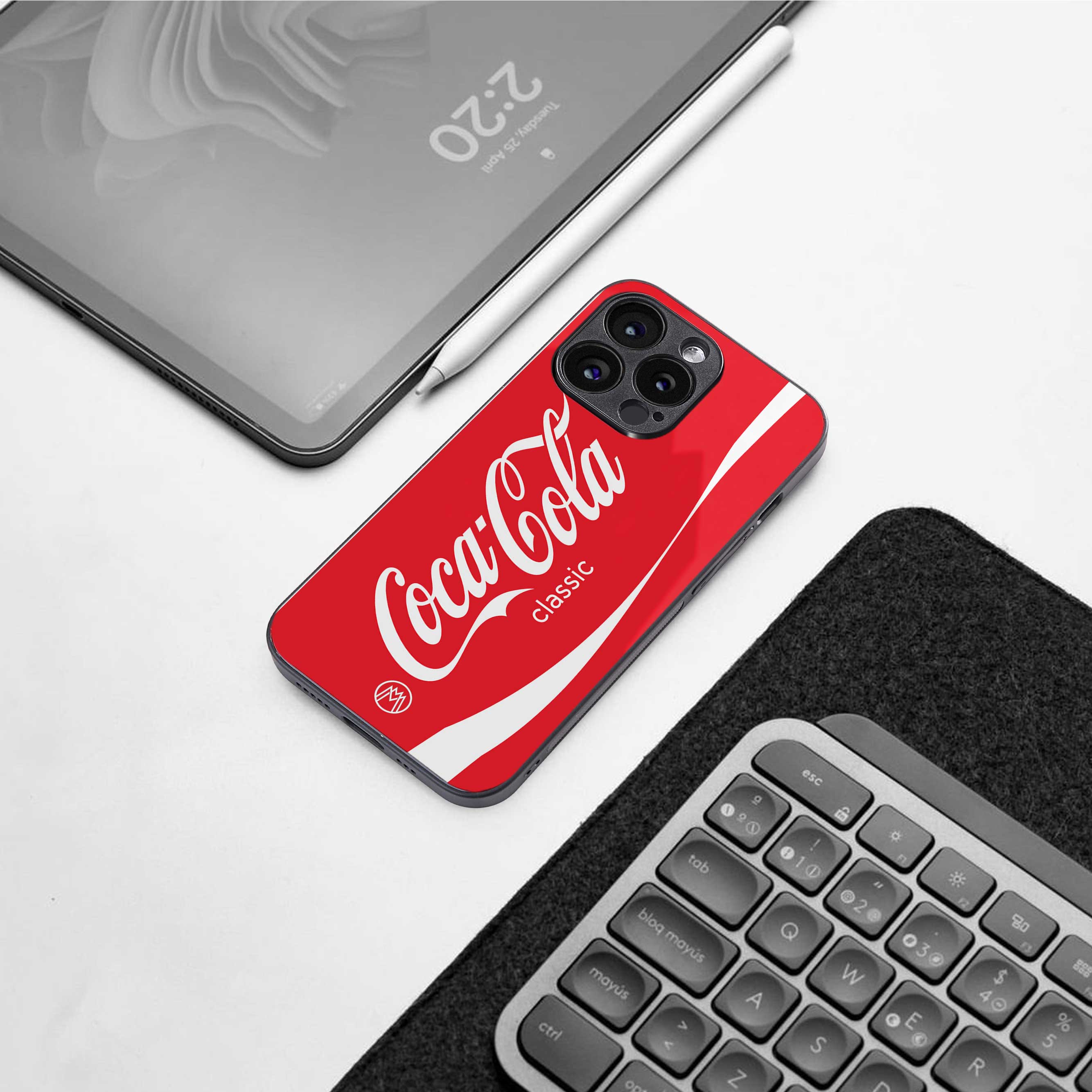 coca cola classic back phone cover | glass case for iphone 14 pro