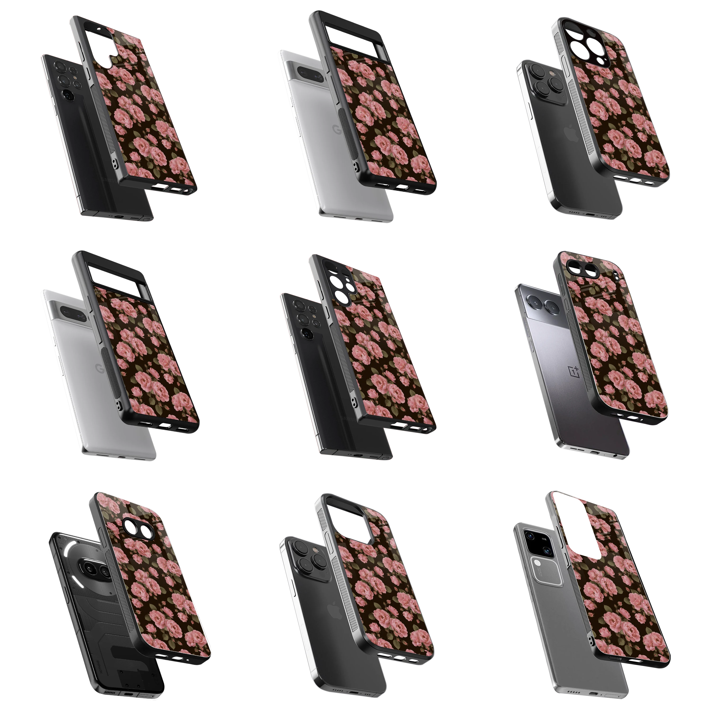 Durable Glass Back Mobile Case for iPhone, Samsung, OnePlus, Google Pixel, Redmi, Vivo, Oppo