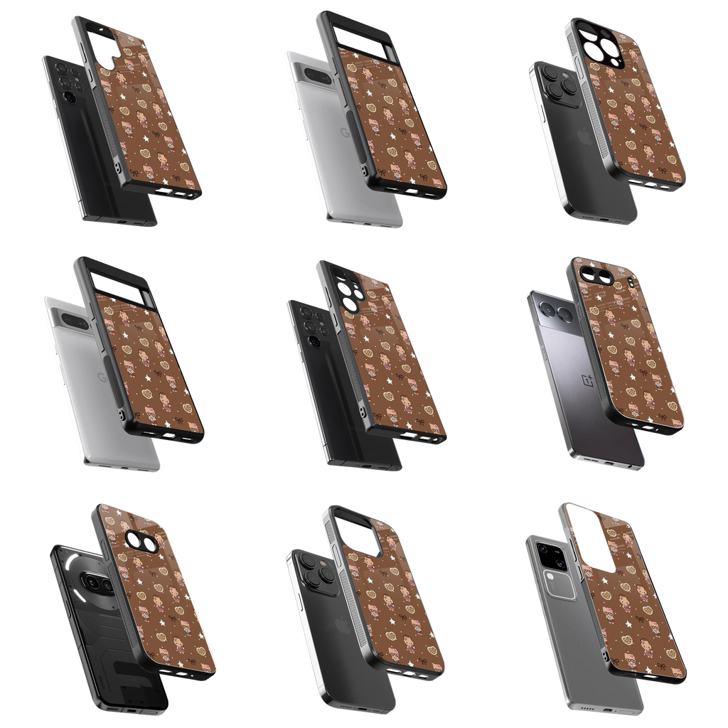 Durable Glass Back Mobile Case for iPhone, Samsung, OnePlus, Google Pixel, Redmi, Vivo, Oppo