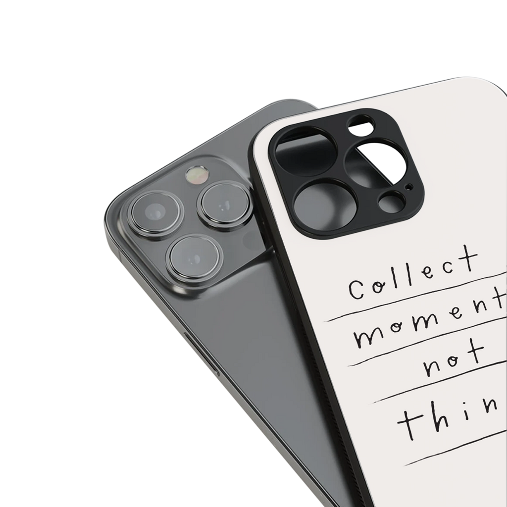 collect moments not things back phone cover | glass case for iphone 13 pro