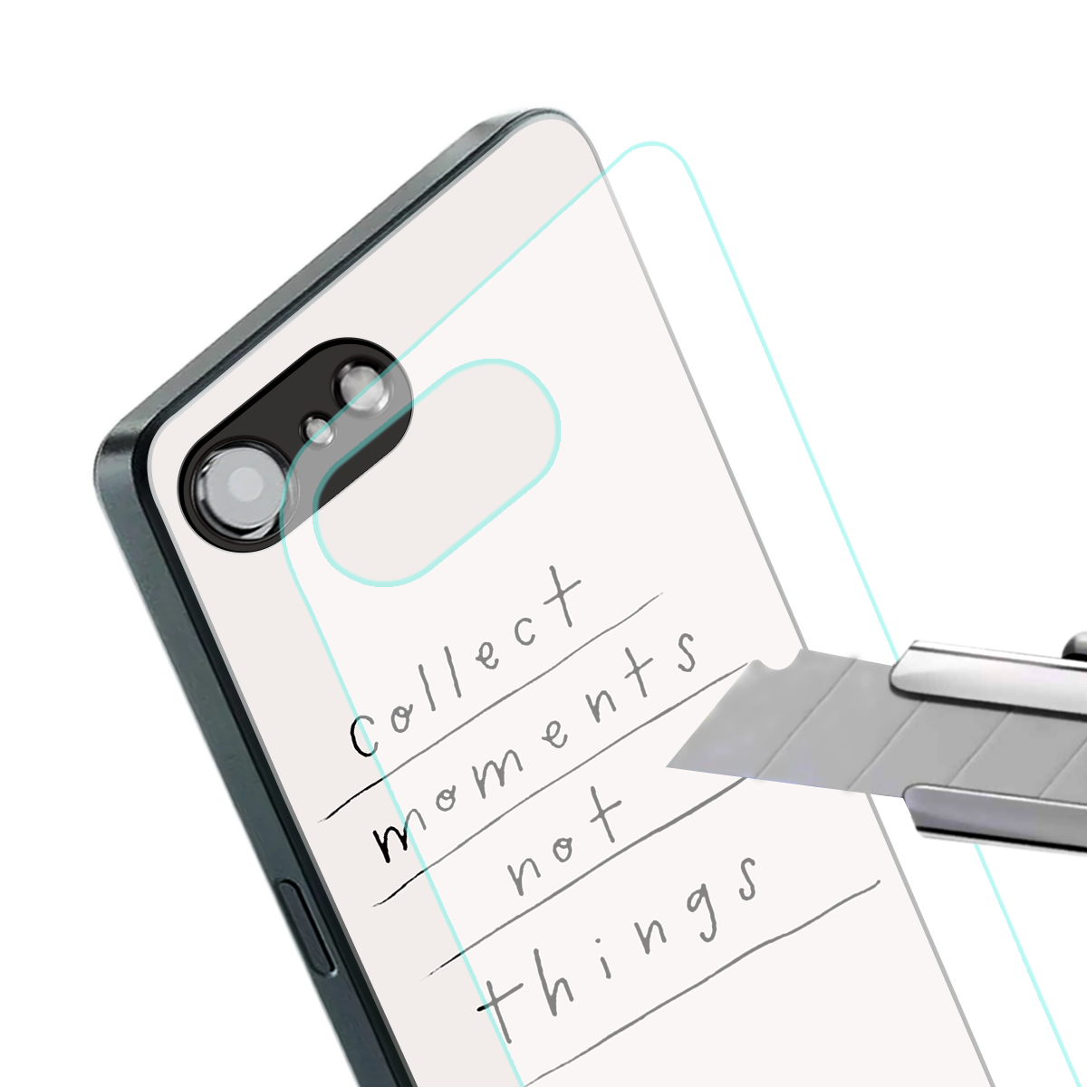 collect moments not things back phone cover | glass case for iphone 16e