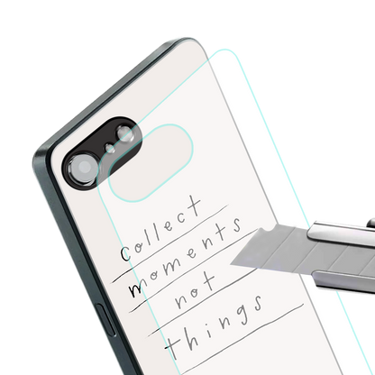 collect moments not things back phone cover | glass case for iphone 16e