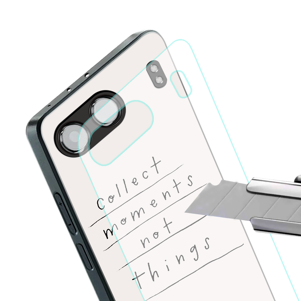 collect moments not things back phone cover | glass case for oneplus nord 4