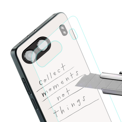 collect moments not things back phone cover | glass case for oneplus nord 4