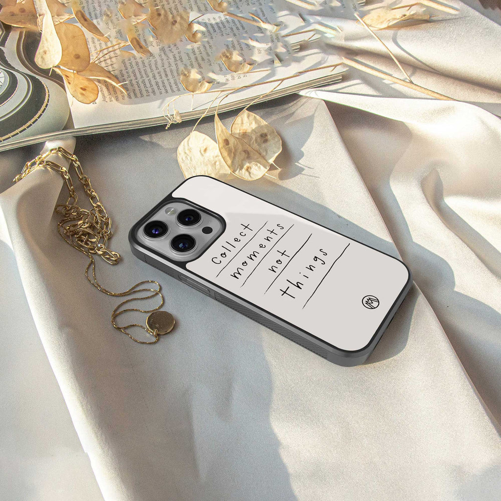 collect moments not things back phone cover | glass case for samsung galaxy s23