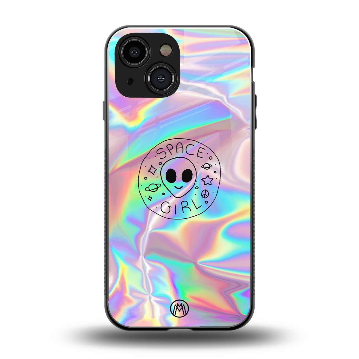 colorful alien back phone cover | glass case for iphone 13 mini
