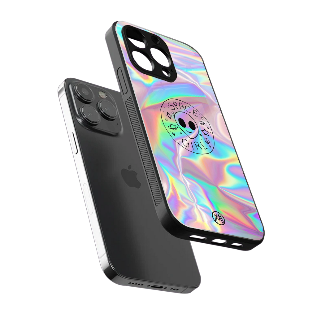 colorful alien back phone cover | glass case for iphone 13 pro