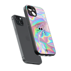 colorful alien back phone cover | glass case for iphone 13