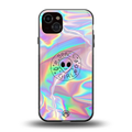 colorful alien back phone cover | glass case for iphone 14 plus