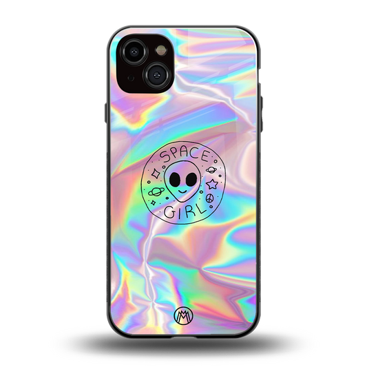 colorful alien back phone cover | glass case for iphone 14 plus