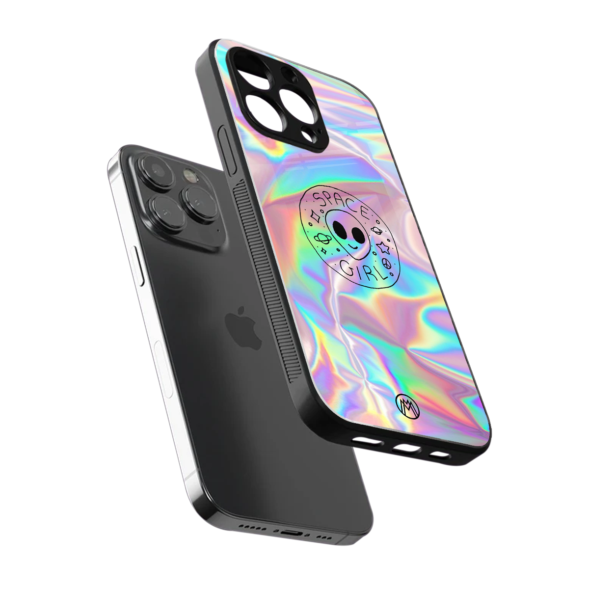 colorful alien back phone cover | glass case for iphone 15 pro max