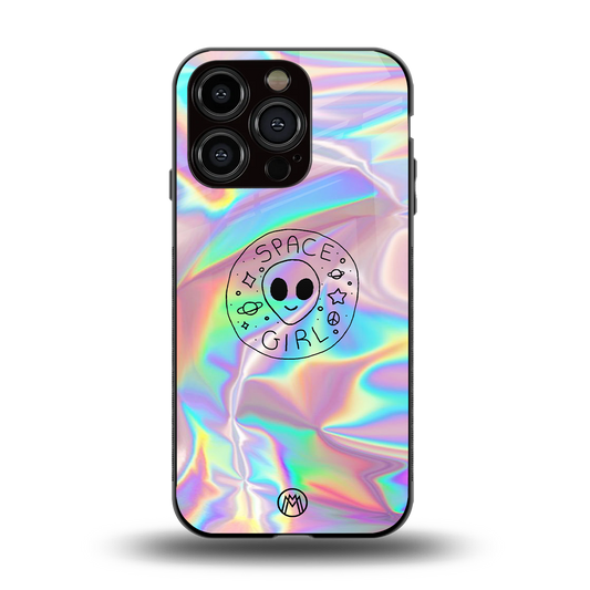 colorful alien back phone cover | glass case for iphone 15 pro