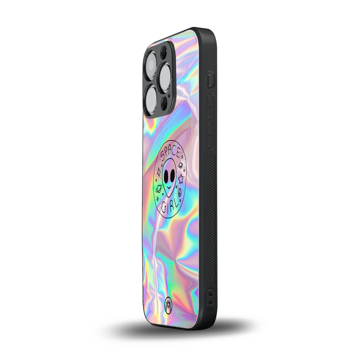 colorful alien back phone cover | glass case for iphone 15 pro