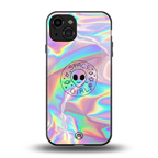 colorful alien back phone cover | glass case for iphone 15
