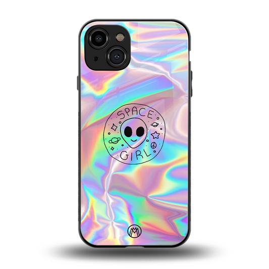 colorful alien back phone cover | glass case for iphone 15