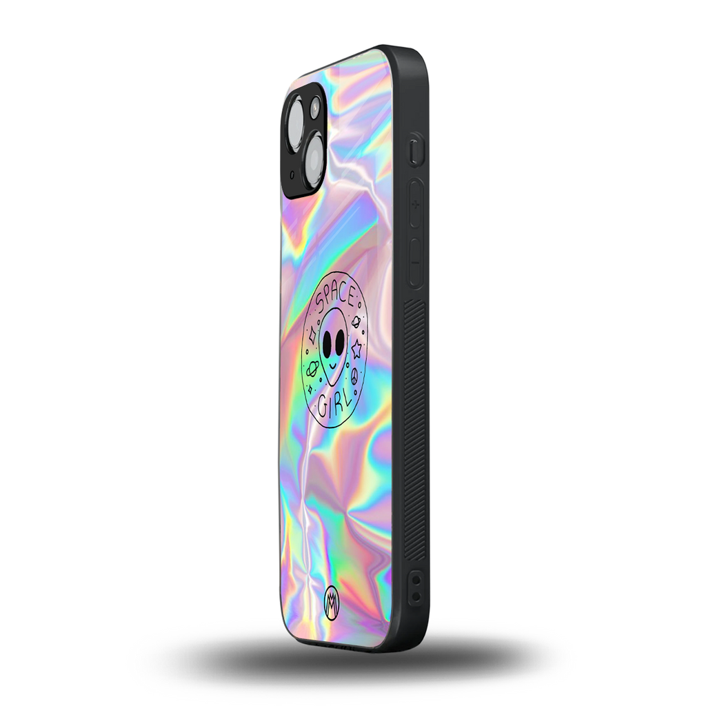 colorful alien back phone cover | glass case for iphone 15