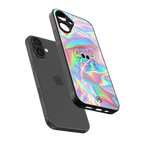 colorful alien back phone cover | glass case for iphone 16 plus