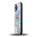 colorful alien back phone cover | glass case for iphone 16 plus