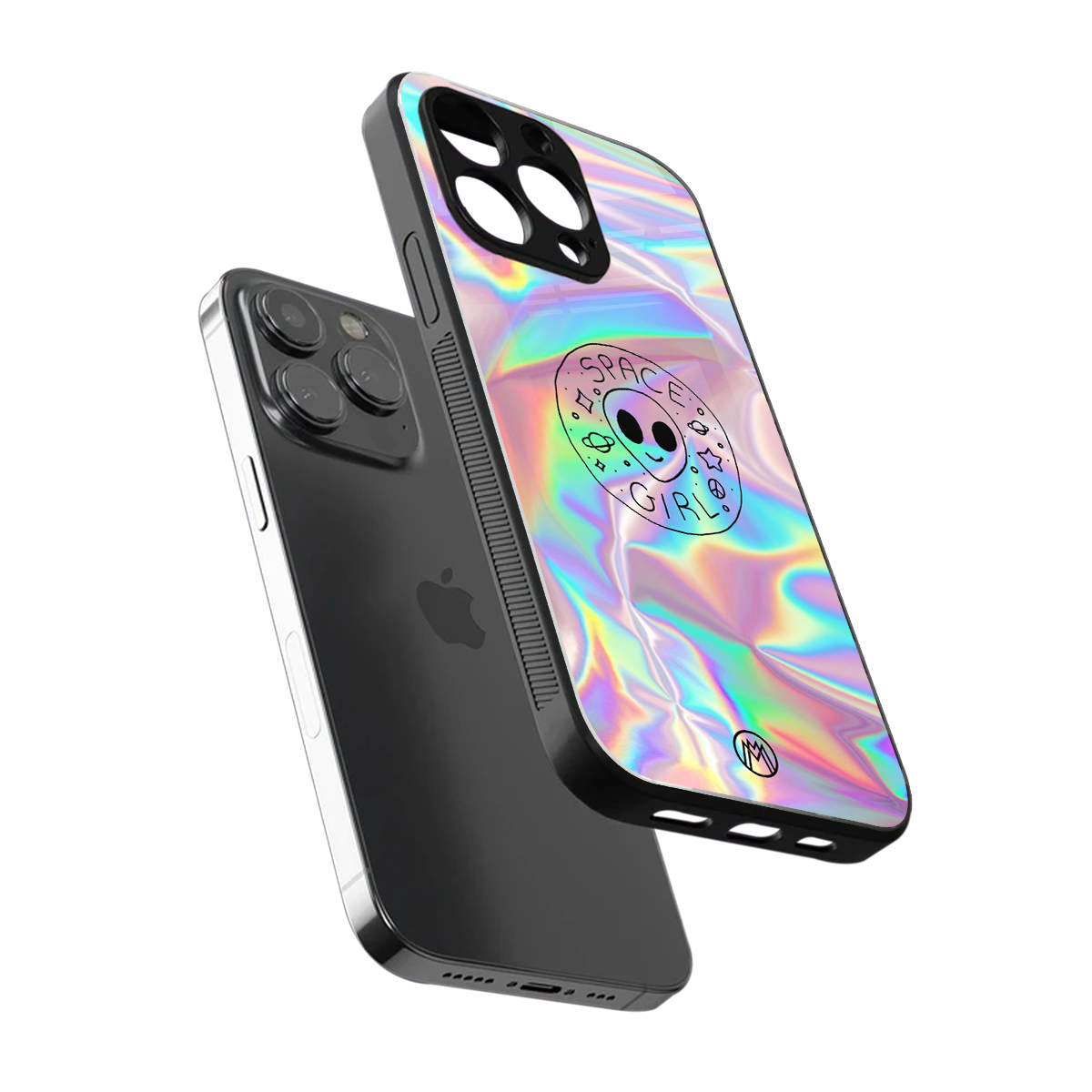 colorful alien back phone cover | glass case for iphone 16 pro max