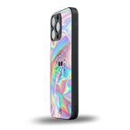 colorful alien back phone cover | glass case for iphone 16 pro max