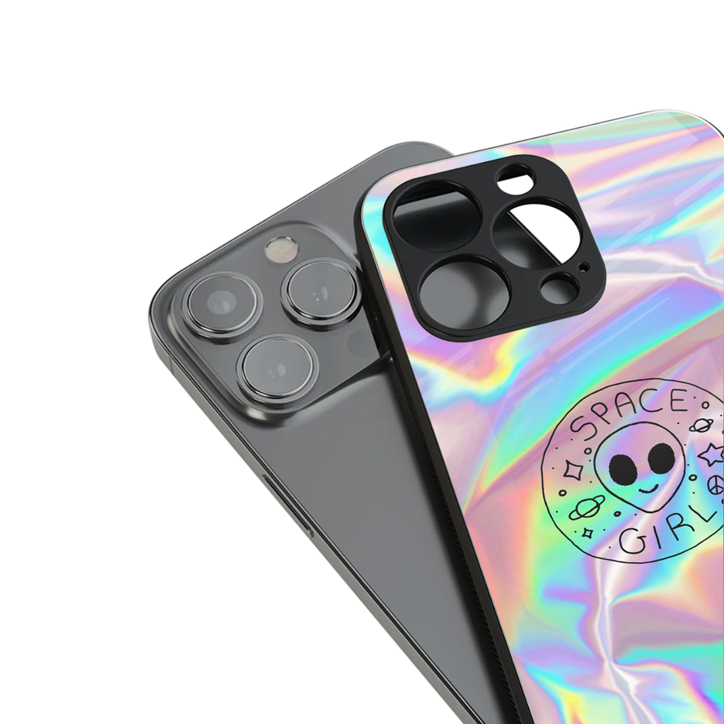 colorful alien back phone cover | glass case for iphone 13