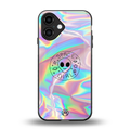 colorful alien back phone cover | glass case for iphone 16
