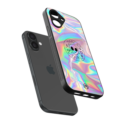 colorful alien back phone cover | glass case for iphone 16