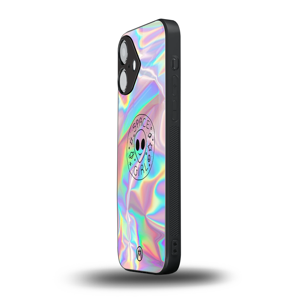 colorful alien back phone cover | glass case for iphone 16