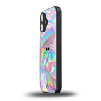colorful alien back phone cover | glass case for iphone 16