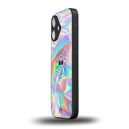 colorful alien back phone cover | glass case for iphone 16