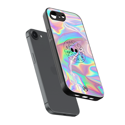 colorful alien back phone cover | glass case for iphone 16e