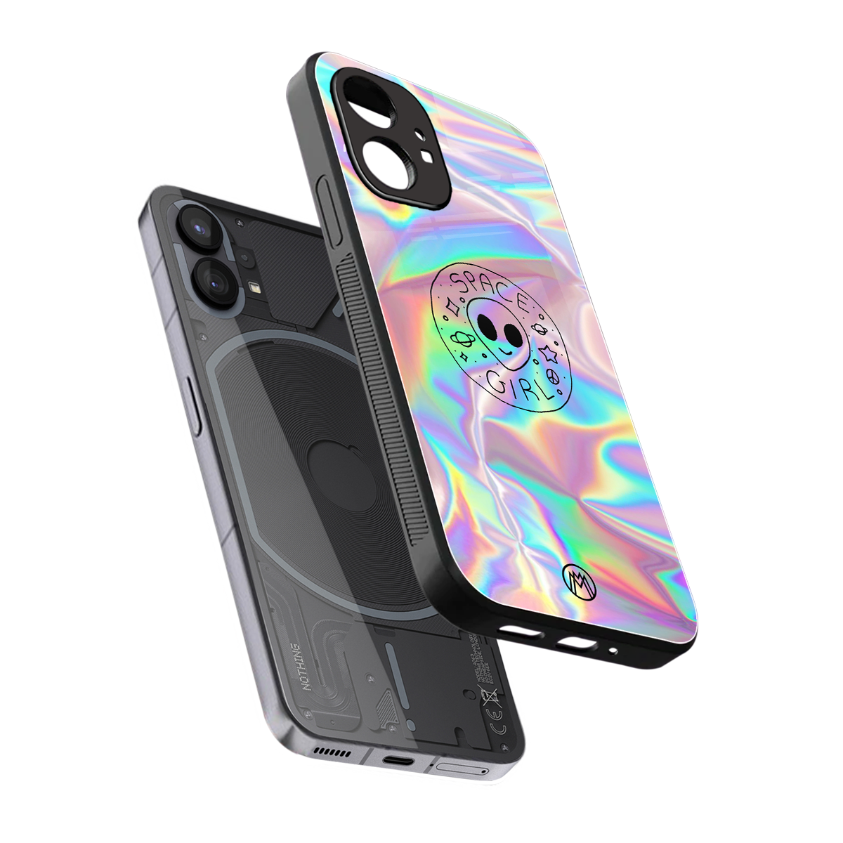 colorful alien back phone cover | glass case for nothing phone 1