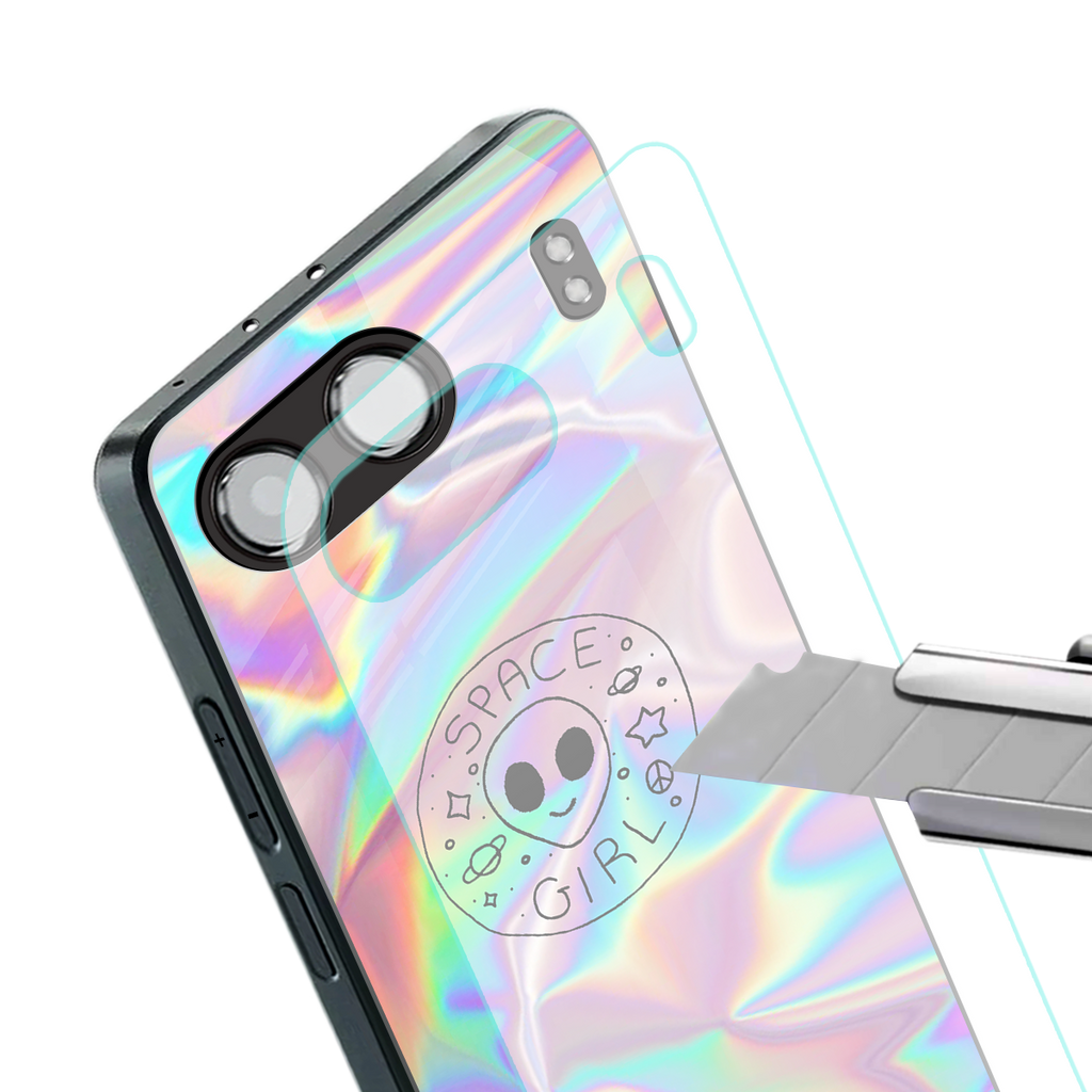 colorful alien back phone cover | glass case for oneplus nord 4