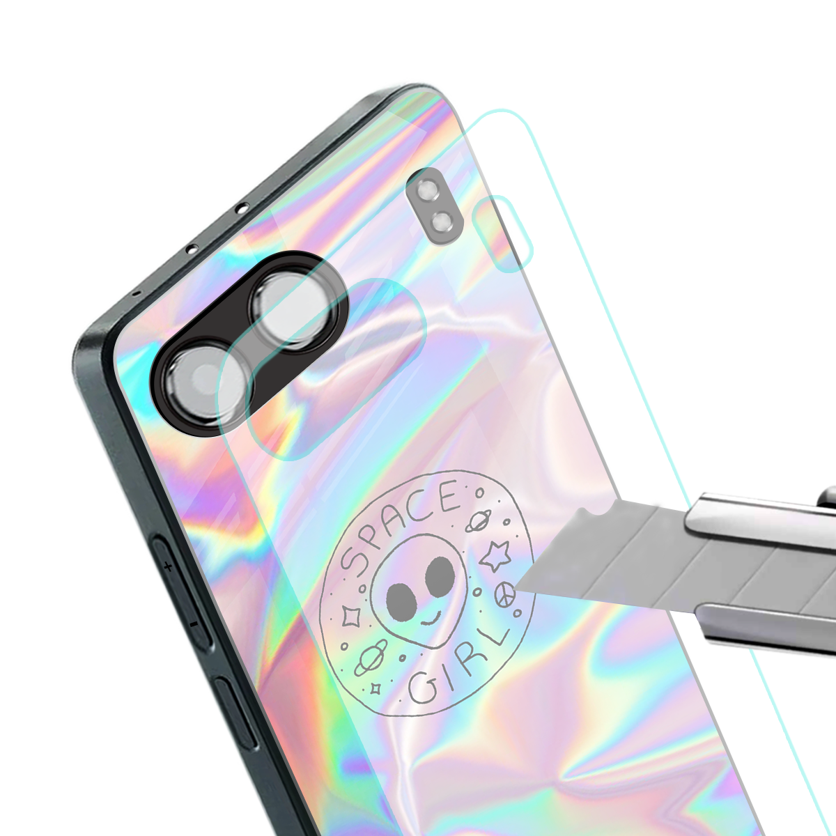 colorful alien back phone cover | glass case for oneplus nord 4
