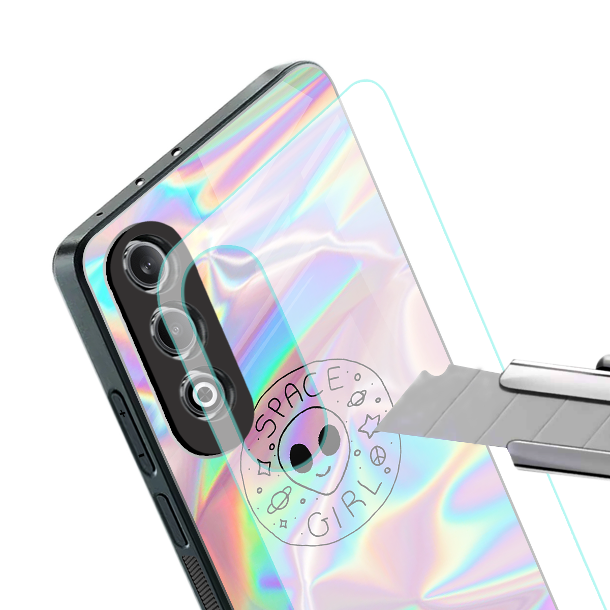 colorful alien back phone cover | glass case for oneplus nord ce 4