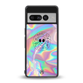 colorful alien back phone cover | glass case for google pixel 7 pro