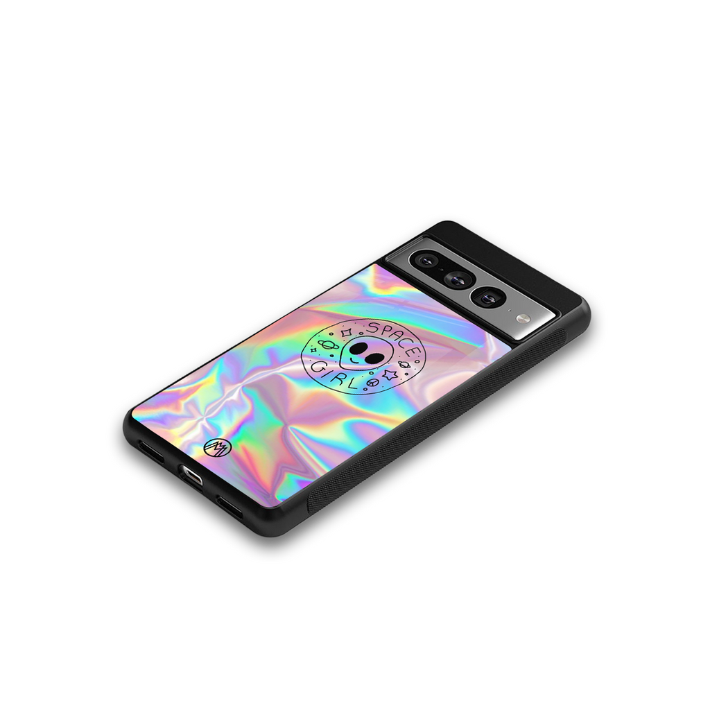 colorful alien back phone cover | glass case for google pixel 7 pro