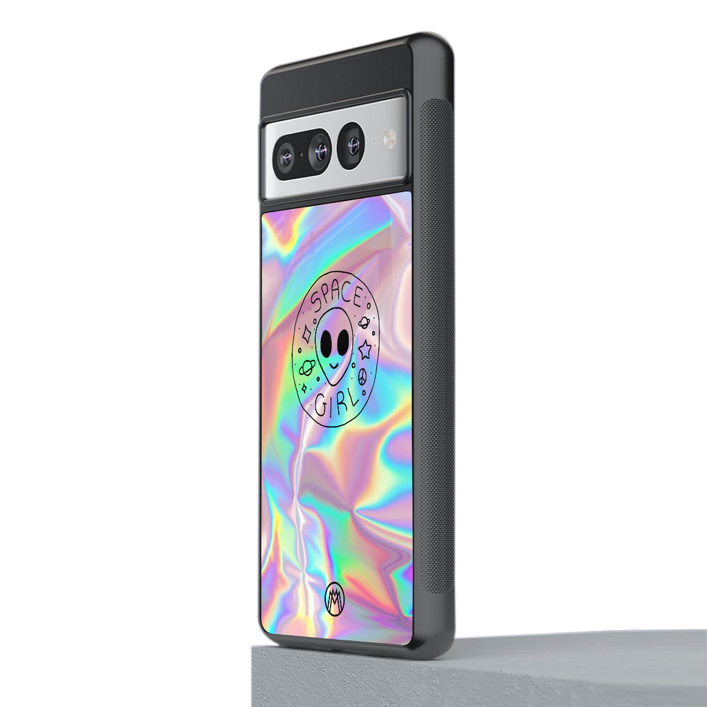 colorful alien back phone cover | glass case for google pixel 7 pro