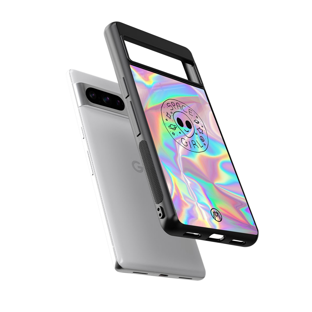 colorful alien back phone cover | glass case for google pixel 8 pro