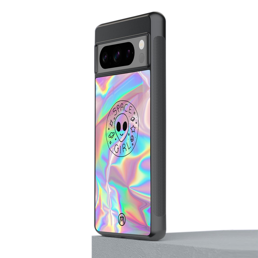 colorful alien back phone cover | glass case for google pixel 8 pro