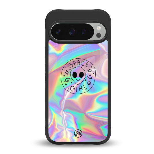 colorful alien back phone cover | glass case for google pixel 9 pro xl