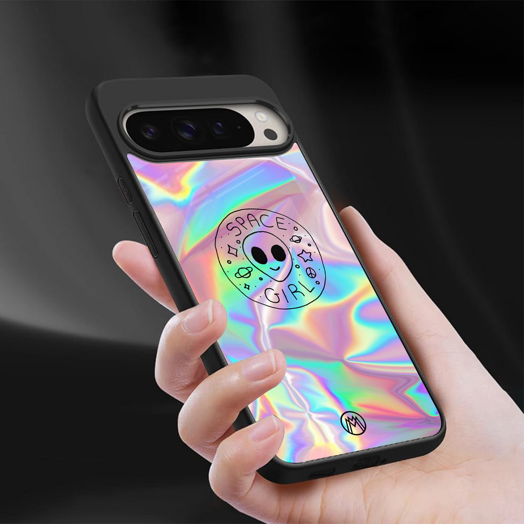 colorful alien back phone cover | glass case for google pixel 9 pro