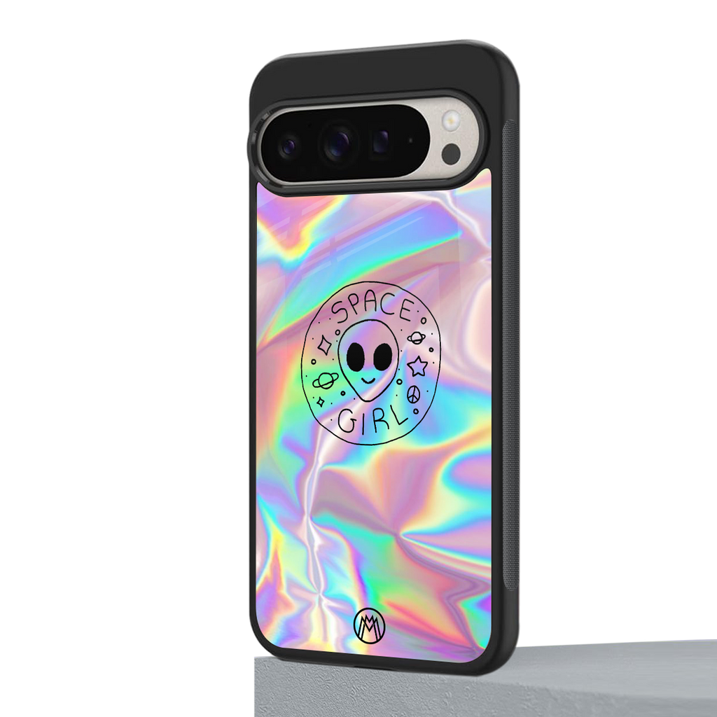 colorful alien back phone cover | glass case for google pixel 9 pro