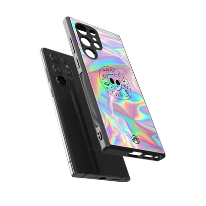 colorful alien back phone cover | glass case for samsung galaxy s24 ultra