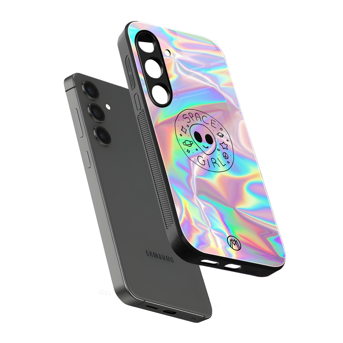 colorful alien back phone cover | glass case for samsung galaxy s24 plus