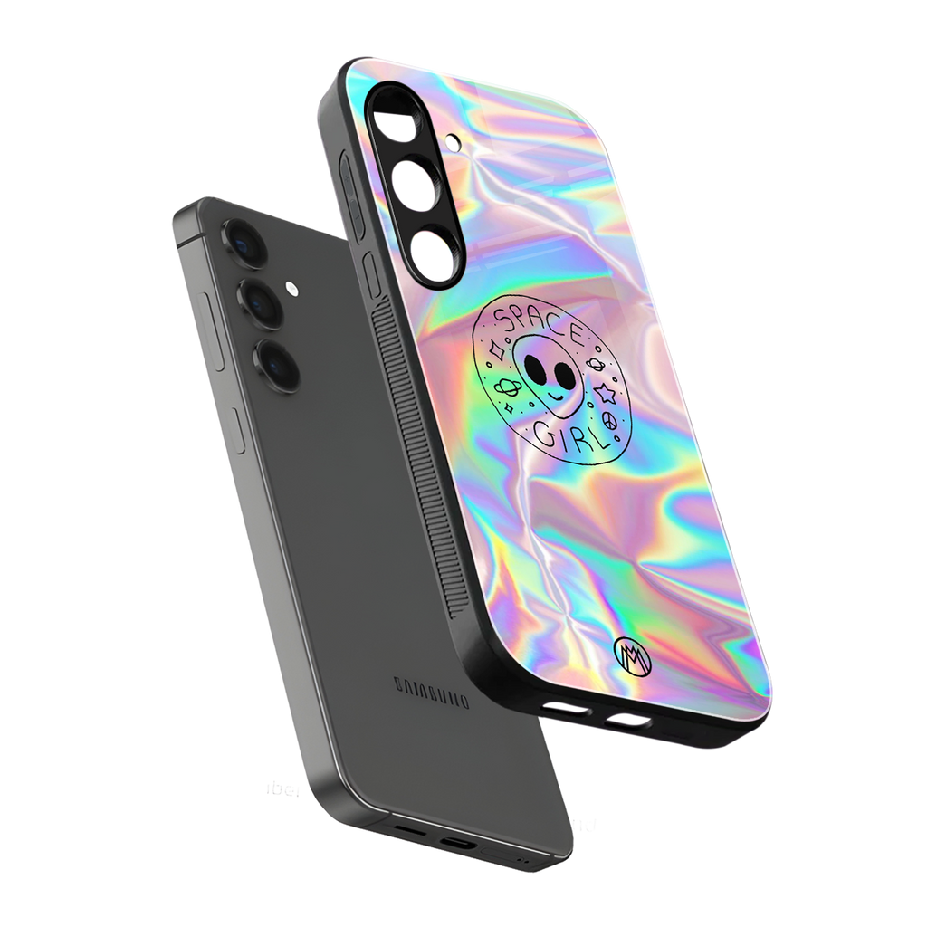 colorful alien back phone cover | glass case for samsung galaxy s24 fe