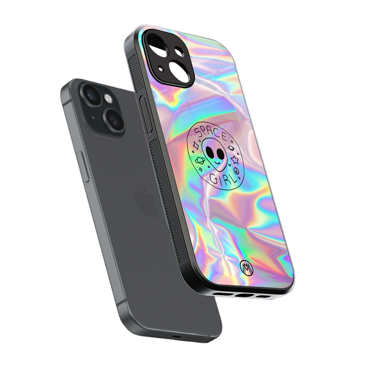 colorful alien back phone cover | glass case for iphone 15